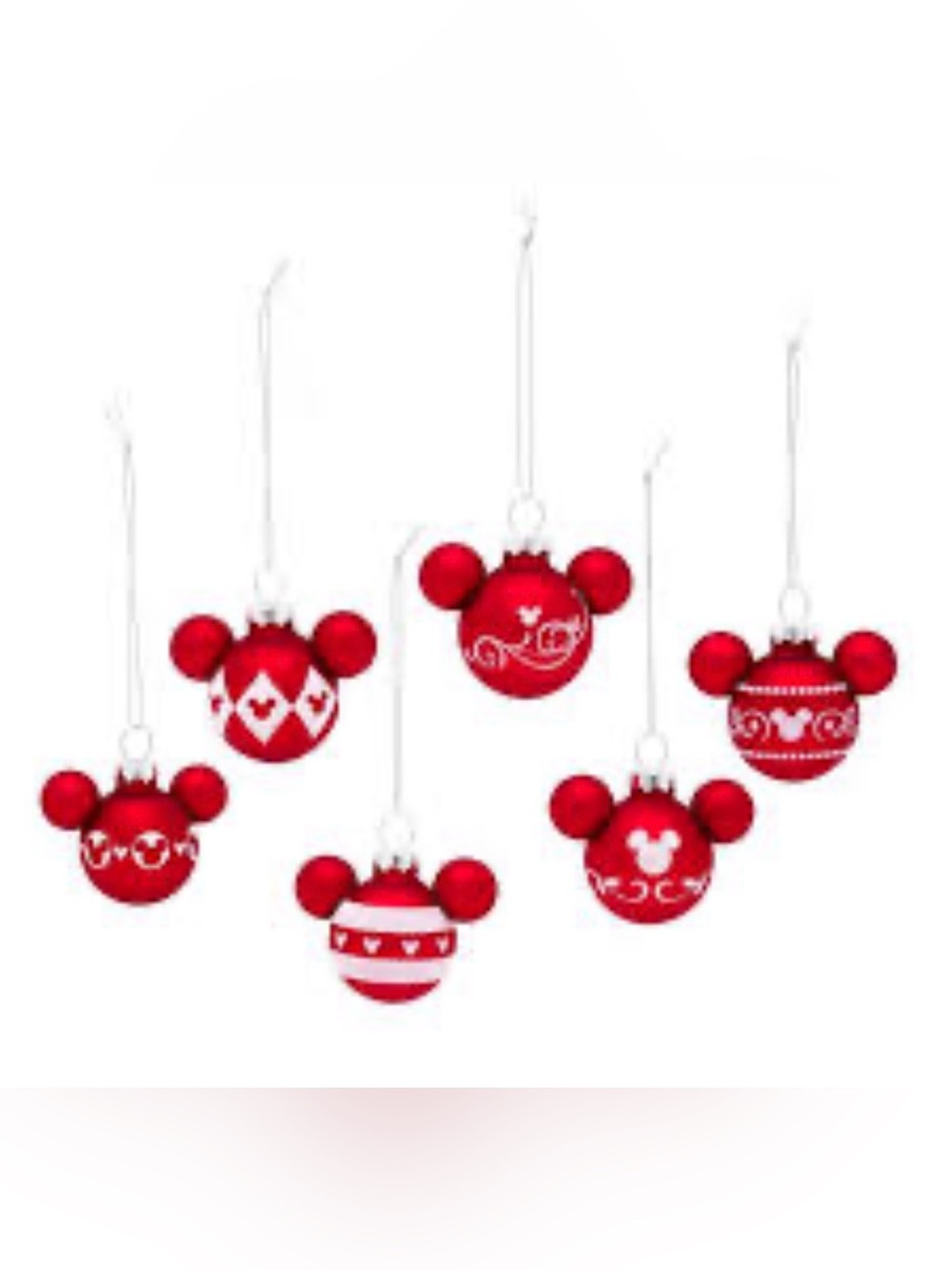 Vtg Walt Disney World Mickey Mouse Head Ornament Set Holiday Christmas Bulbs